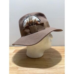 Vintage Women's Betmar Union Made 100% Wool Hat with Accent Feathers Size Small